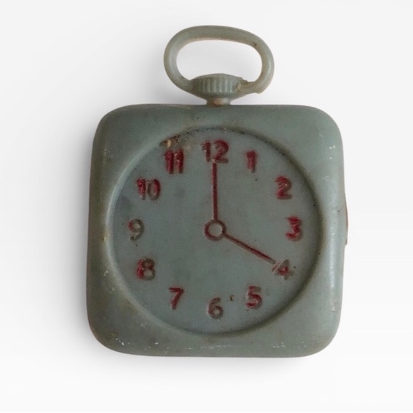 Vintage Jewelry - BOGO Early Plastic Novelty Clock Pin